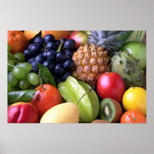 Affiche Fruits tropicaux colorés