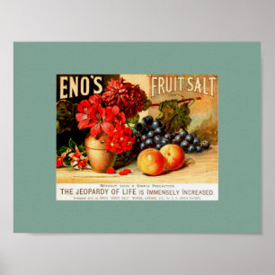AFFICHE FRUITS VINTAGES ET SEL FLORAL ENO'S FRUIT