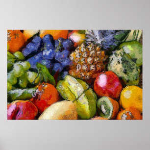 AFFICHE FRUTAS DIVERSAS DIVERS FRUITS VERSCHIEDENE FRÜCHT