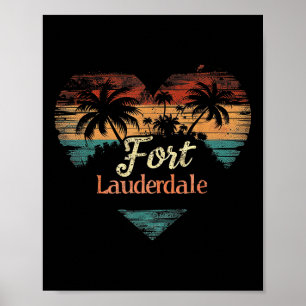 Affiche Ft. Fort Lauderdale - Heart Vintage Love Women Kid