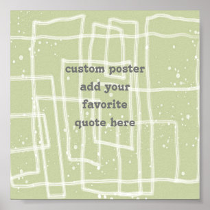 Affiche fuan et funky line art moss green ajouter une cita