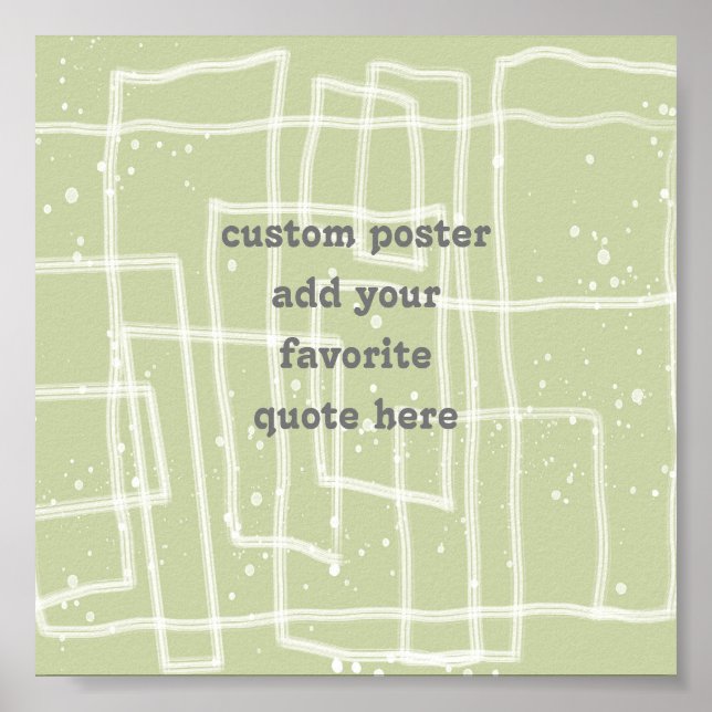 Affiche fuan et funky line art moss green ajouter une cita (Devant)