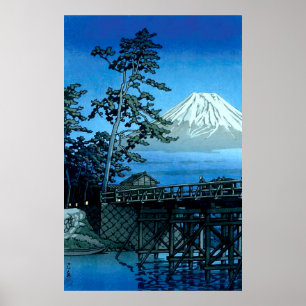 Affiche Fuji au clair de lune Kawaibashi, Hasui Kawase