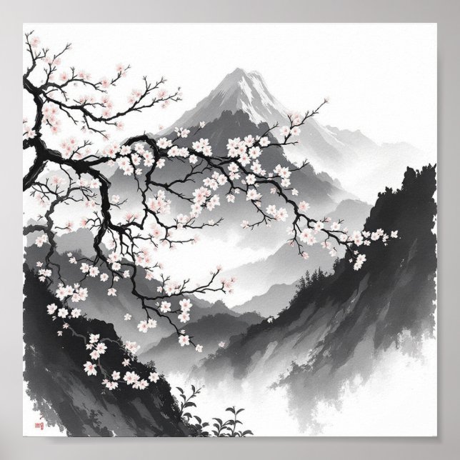 Affiche "Fuji et Sakura" (Devant)