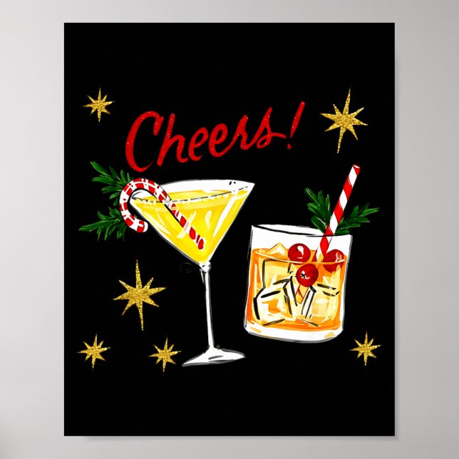Affiche Full Of Holiday Srit Cheers Martini Christmas Drin (Devant)