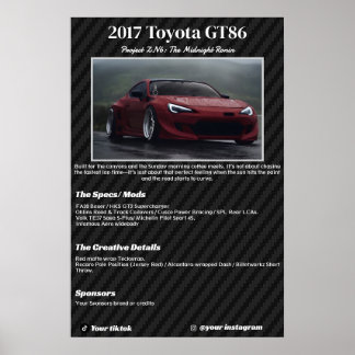 Affiche Fully custom Car Show Spec Board
