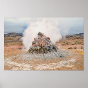 Affiche Fumarole, zone géothermique de Hverir, Islande