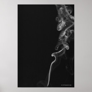 Affiche Fumée blanche sur un fond noir