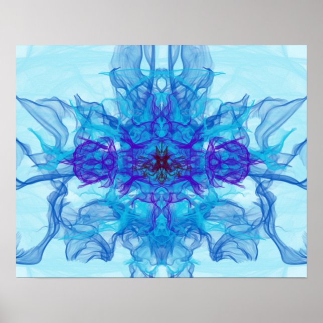 Affiche FUMÉE BLEUE - Art Fractal - (Devant)