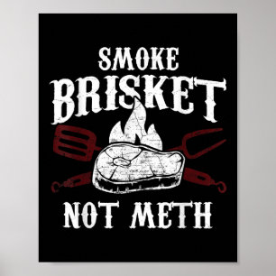 Affiche Fumée Brisket Non - Cadeau de Viande de Barbecue D