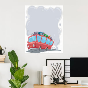 Affiche Fumée des autobus de voyage