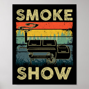 Affiche Fumée Montrer Funny Barbecue Fumeur Grillade Viand