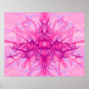 Affiche FUMÉE ROSE - Art fractal moderne et abstrait -