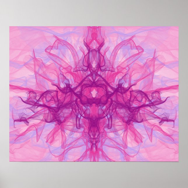 Affiche FUMÉE ROSE - Art fractal moderne et abstrait - (Devant)