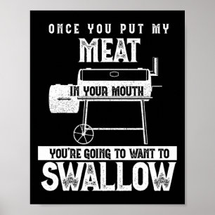 Affiche Fumée Viande Fumée Fête Barbecue Fumer Pig Po