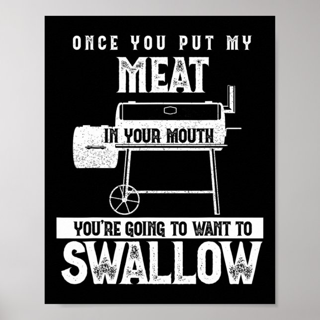 Affiche Fumée Viande Fumée Fête Barbecue Fumer Pig Po (Devant)
