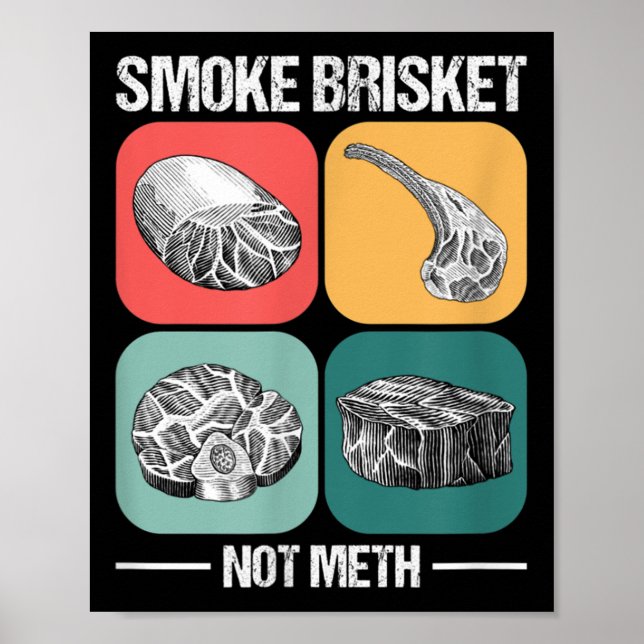 Affiche Fumer Brisket Pas Drôle Brisket Bbq Grill (Devant)