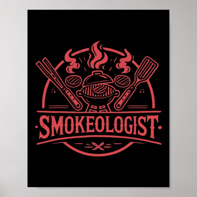 Affiche Fumeur Barbecue Fumeur Viande Outils Fumeur Grilli (Devant)