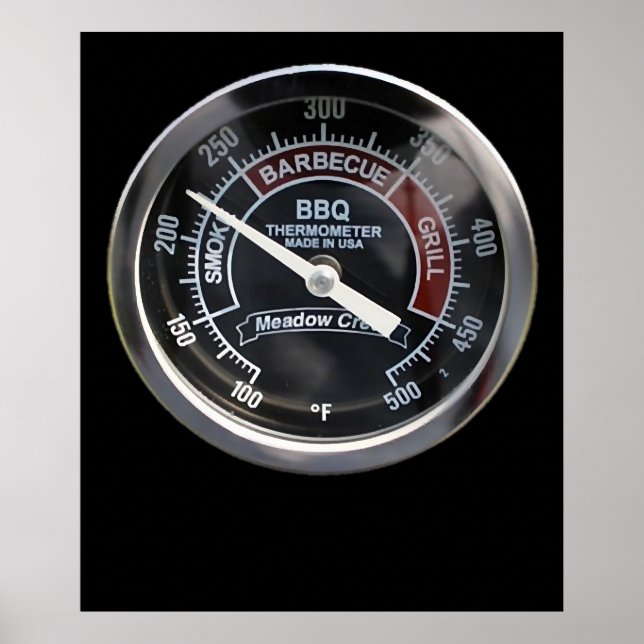 Affiche Fumeur BBQ 225 Degrés Gage de température parfait (Devant)