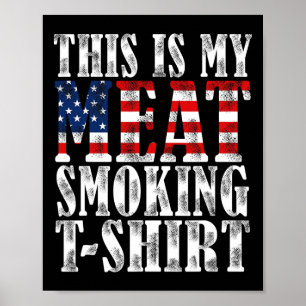 Affiche Fumeur De Barbecue Rétro Drapeau Us Vintage C'est