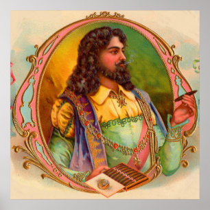 Affiche fumeur de cigares du XVIe siècle