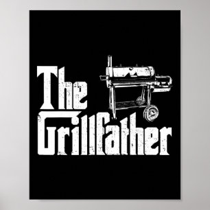 Affiche Fumeur de grillades et chef de grill Grillfather g