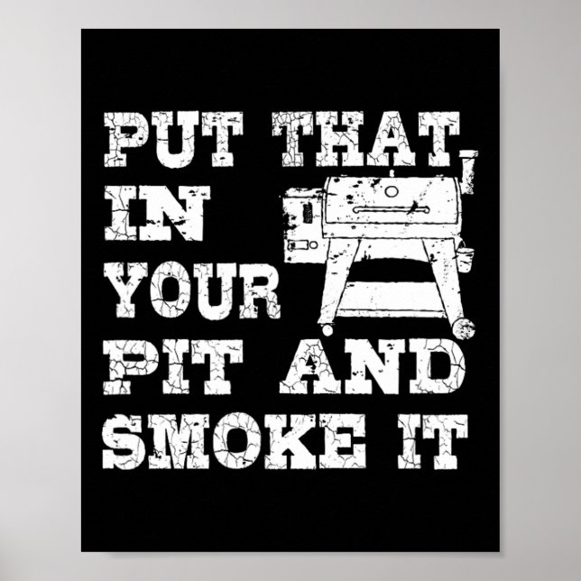 Affiche Fumeur De Pellet Drôle Grill Cadeau Barbecue Pour  (Devant)
