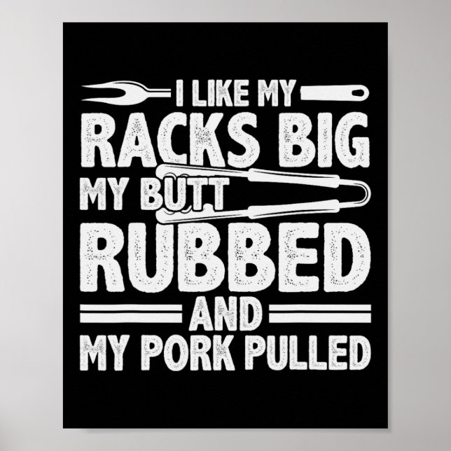 Affiche Fumeur de viande de porc grillant (Devant)