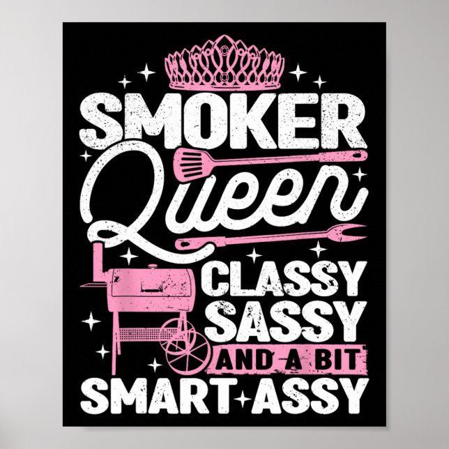 Affiche Fumeur Queen Cly Sy Smart Y Fumer Barbecue Femmes (Devant)