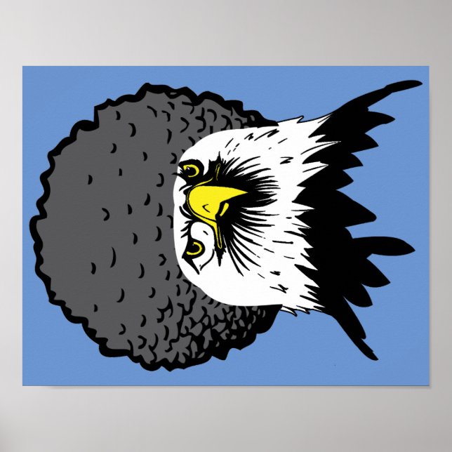 Affiche Fun Américain Aigle Chauve Afro (Devant)