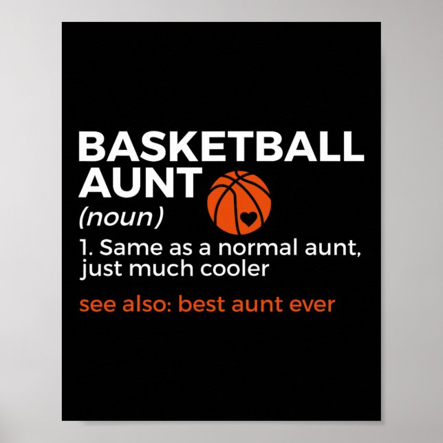 Affiche Fun Basket Tante Définition Meilleure Tante Jamais (Devant)