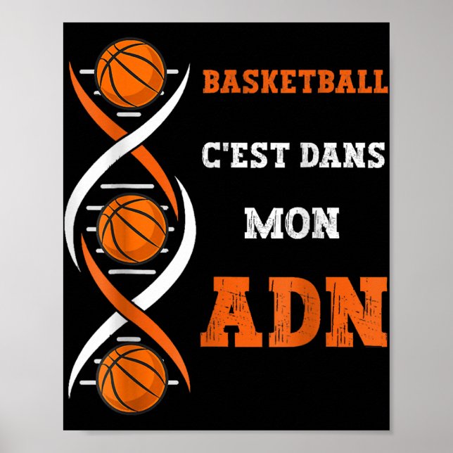Affiche Fun Basketball Son Dans Mon Dna Basketball (Devant)