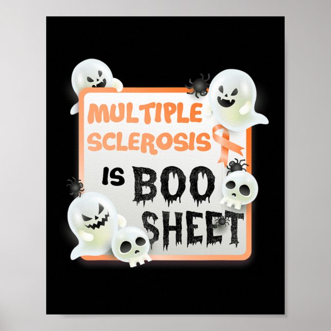 Affiche Fun Boo Halloween Ghost Ms Multiple Sclerose (Devant)
