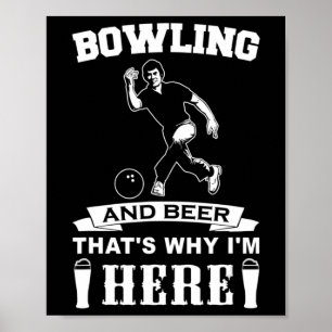 Affiche Fun Bowling Team Papa Gift Bowling et Bière
