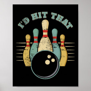 Affiche Fun Bowling Vintage Je Frapperais Ça T-Shirt Drôle
