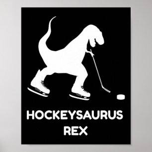 Affiche Fun Boys Hockey sur glace T Rex Dinosaur