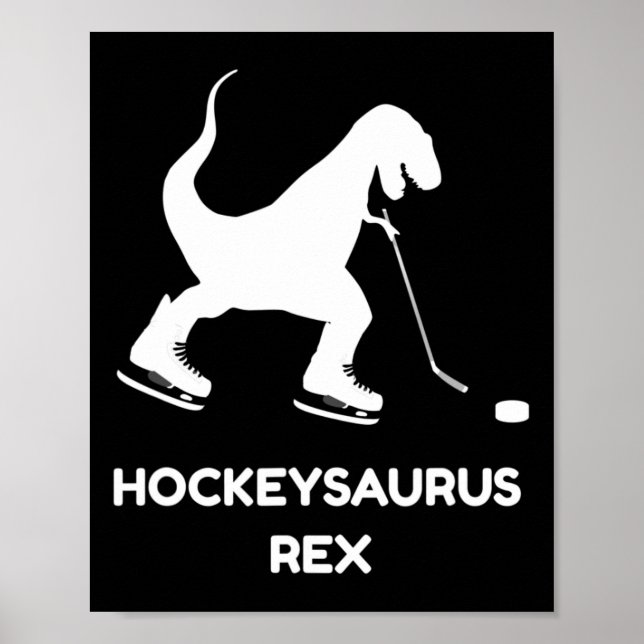 Affiche Fun Boys Hockey sur glace T Rex Dinosaur (Devant)