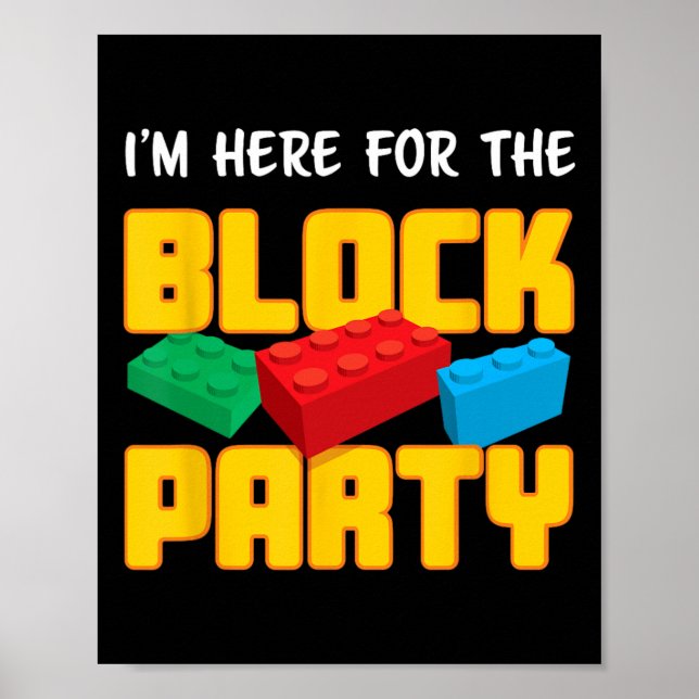 Affiche Fun Building Blocks Block Party Pre K Men Women Ki (Devant)