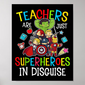 Affiche Fun Byck To School Teachers Are Superheroes Gifts 