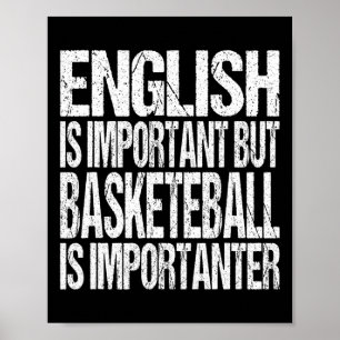 Affiche Fun Bysketbyll Citation Anglais Est Important Joue