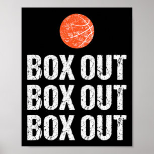 Affiche Fun Bysketbyll Coach Box Out Citation Grunge Graph