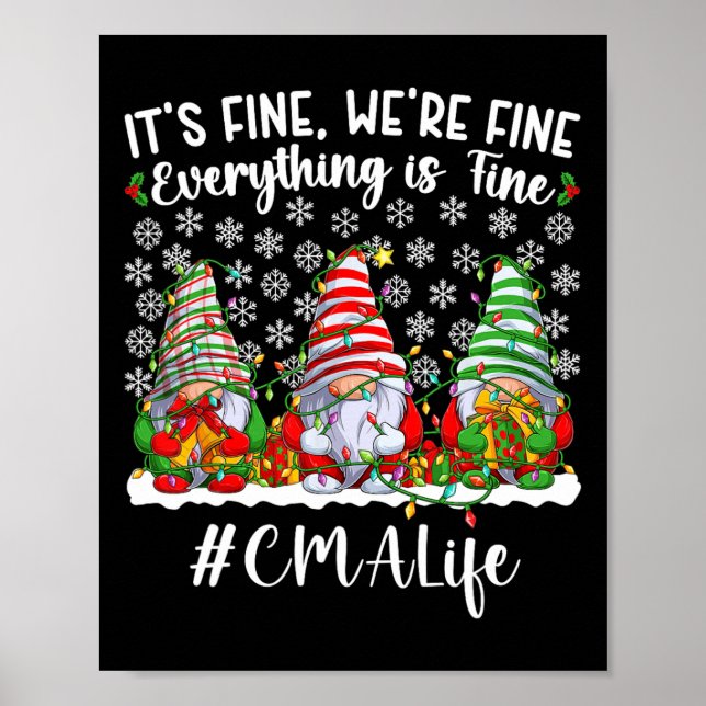 Affiche Fun Certifié Assistant Médicale Noël CMA Xmas (Devant)