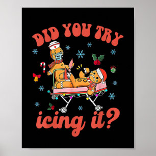 Affiche Fun Christmas Nurse Gingerbread Homme Avez-Vous Es