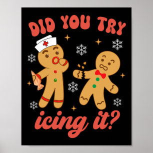 Affiche Fun Christmas Nurse Gingerbread Homme Avez-Vous Es