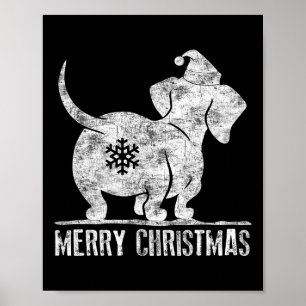 Affiche Fun Dachshund Vilain Noël Weiner Amoureux de les c