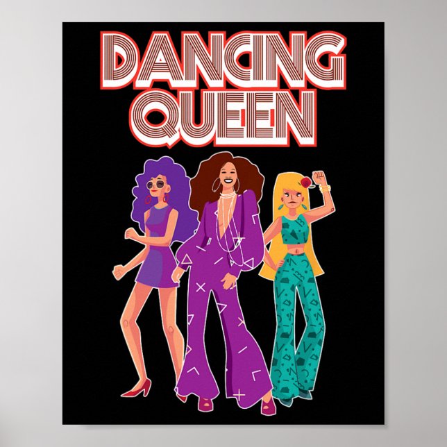 Affiche Fun Dancing Queen Disco Dance Club Party 1970s Gif (Devant)