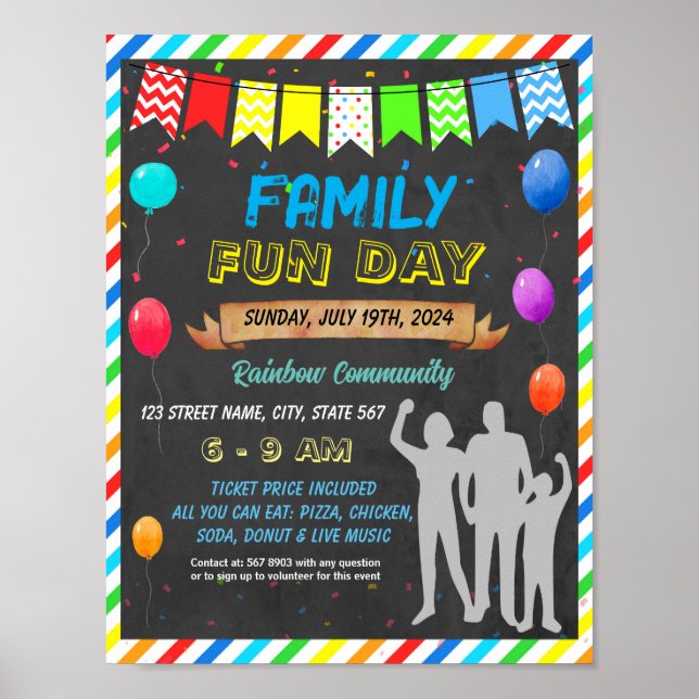 Affiche Fun Day en modèle scolaire (Devant)