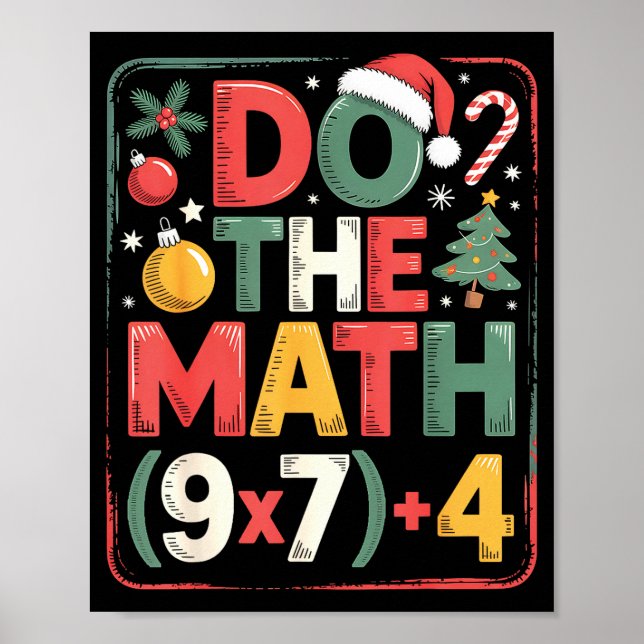 Affiche Fun Do The Math 67 Meme Six Seven Christmas Teache (Devant)