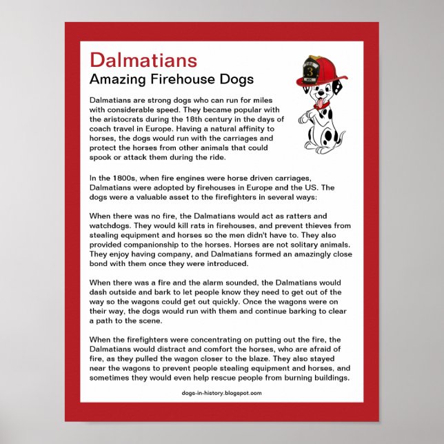 Affiche Fun Facts sur Dalmatiens Firehouse Dogs (Devant)