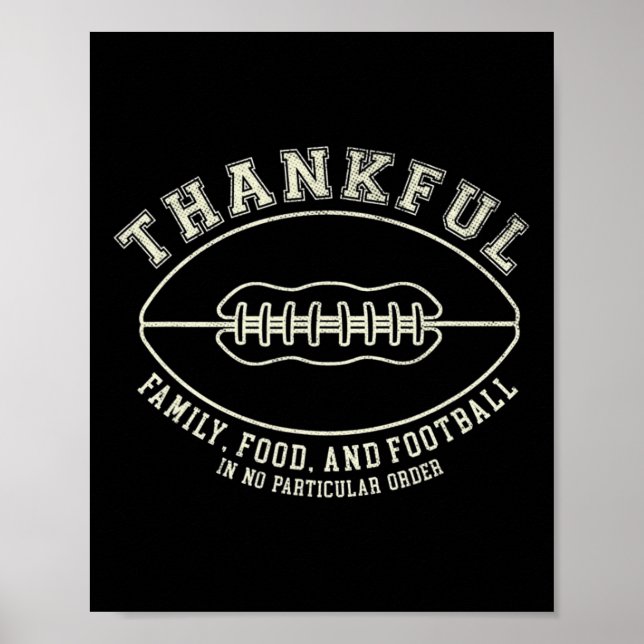 Affiche Fun Fall Thanksgiving Remerciements Pour Football  (Devant)